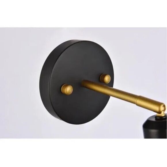 Living District 2354BK Halycon Bathroom Vanity Light Black and Brass Sconce NEW - Picture 4 of 8